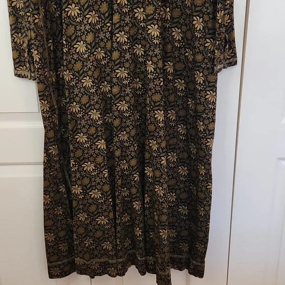 Natural Life Christa Knit Cotton Maxi Dress Black Tan Daisies Size XL - Picture 10 of 14